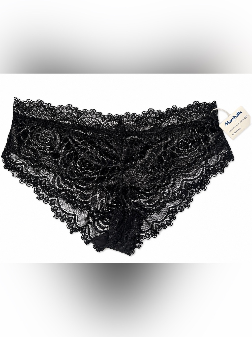 Black Floral Lace Cheeky Panties NWT Women's Large